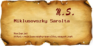 Miklusovszky Sarolta névjegykártya